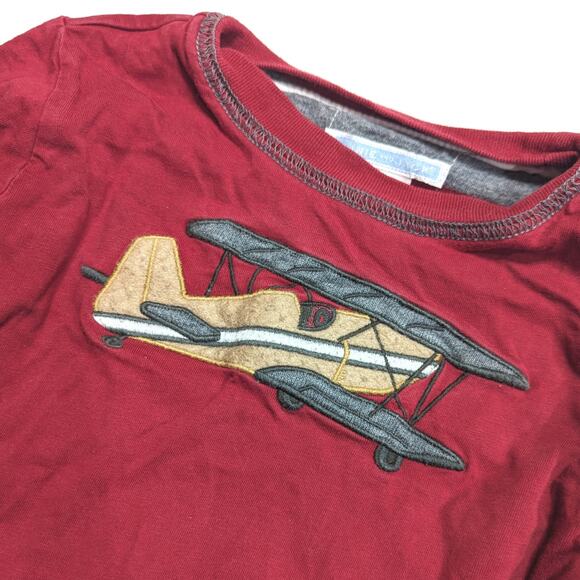 Janie and Jack Shirt Boys Size 18-24m Red Airplane Stripe Reversible Long Sleeve - Picture 2 of 8